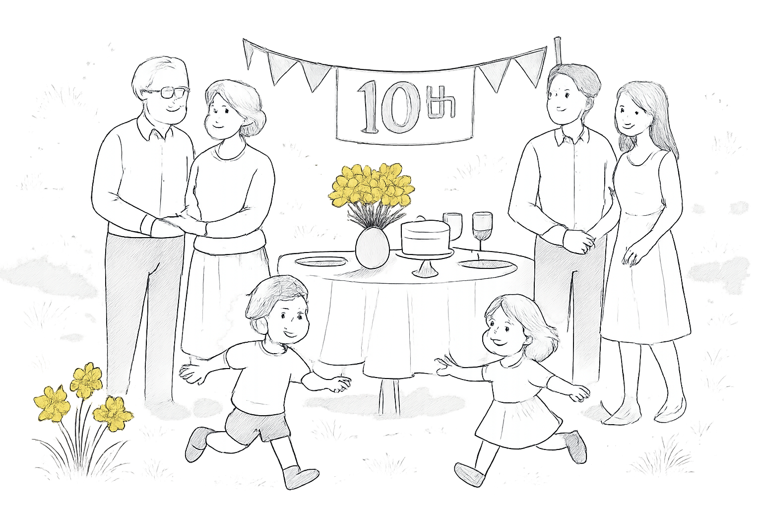 Celebrando 10 años de matrimonio con la familia