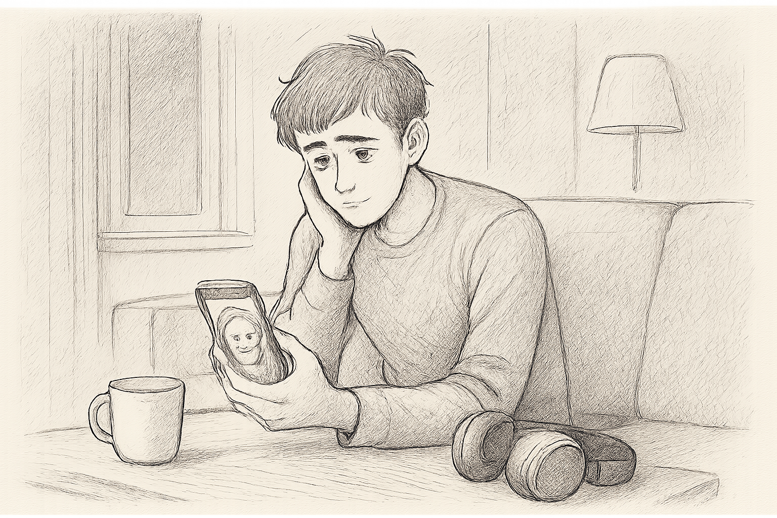 Hombre tímido en una relación distante